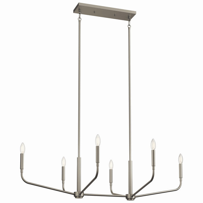 Myhouse Lighting Kichler - 52721NI - Six Light Linear Chandelier - Madden - Brushed Nickel