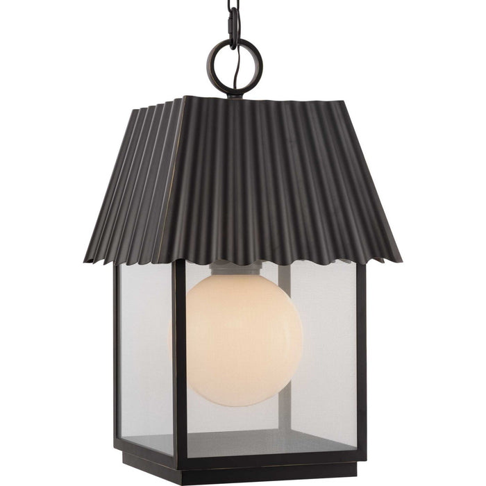Myhouse Lighting Progress Lighting - P550117-108 - One Light Outdoor Hanging Lantern - Point Dume-Hook Pond - Oil Rubbed Bronze