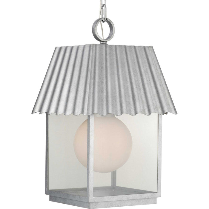 Myhouse Lighting Progress Lighting - P550117-141 - One Light Outdoor Hanging Lantern - Point Dume-Hook Pond - Galvanized Finish