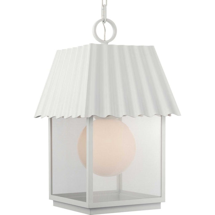 Myhouse Lighting Progress Lighting - P550117-192 - One Light Outdoor Hanging Lantern - Point Dume-Hook Pond - Shelter White