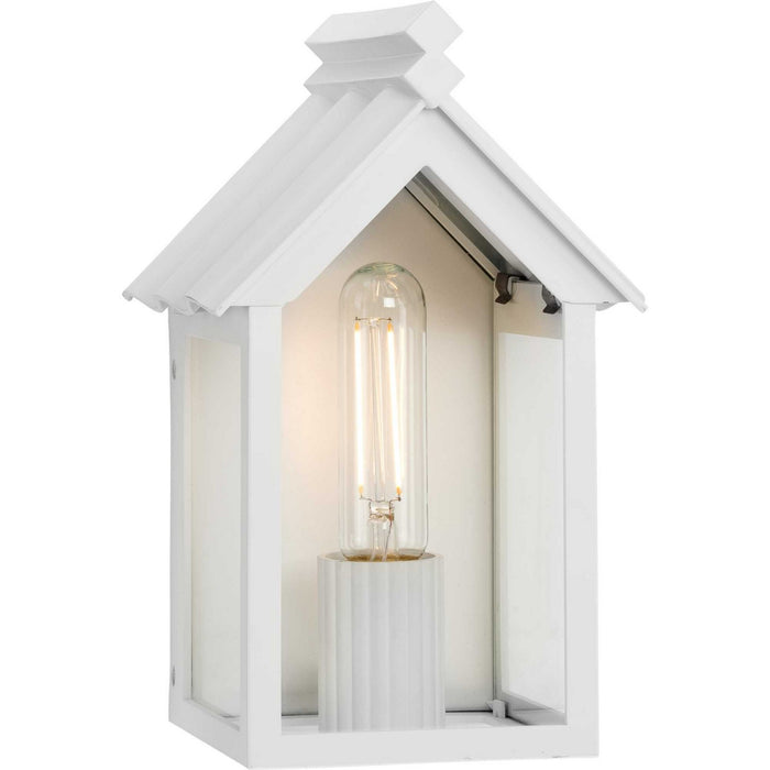 Myhouse Lighting Progress Lighting - P560302-192 - One Light Outdoor Wall Lantern - Point Dume-Dunemere - Shelter White