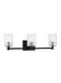 Myhouse Lighting Generation Lighting  - GLV1043MBK - Three Light Wall / Bath - Lando - Midnight Black