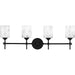 Myhouse Lighting Quoizel - ARI8631MBK - Four Light Bath - Aria - Matte Black