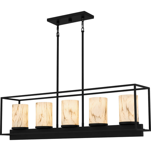 Myhouse Lighting Quoizel - BET542MBK - Five Light Linear Chandelier - Bentley - Matte Black