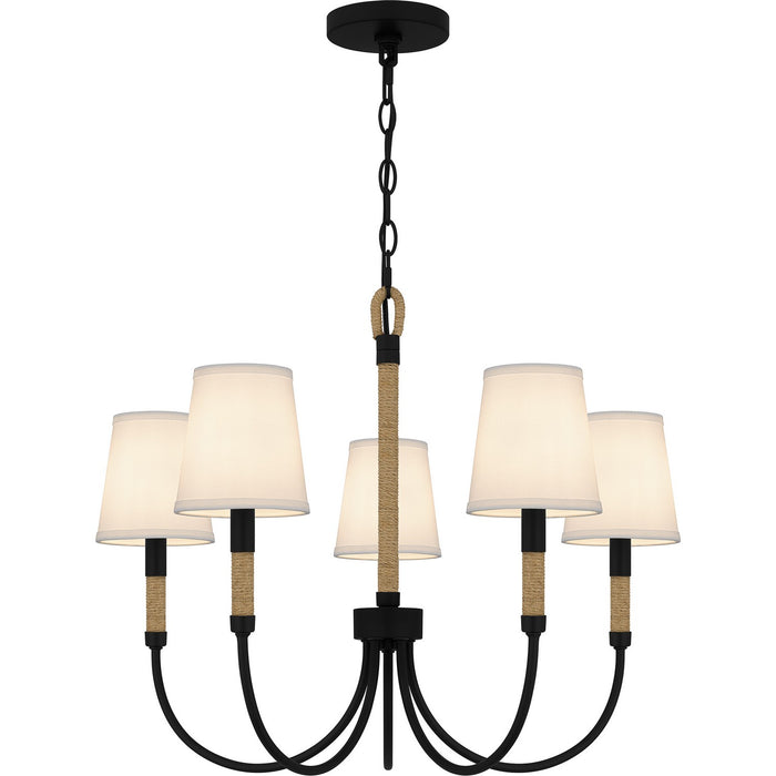 Myhouse Lighting Quoizel - BYL5025MBK - Five Light Chandelier - Bayside - Matte Black