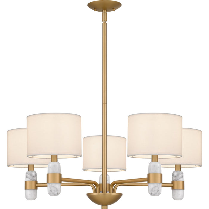 Myhouse Lighting Quoizel - KMB5030BWS - Five Light Chandelier - Kimberly - Brushed Weathered Brass