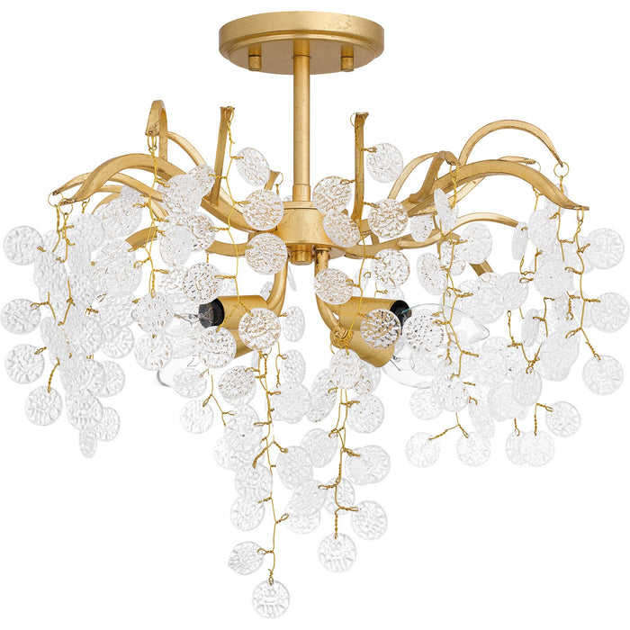 Myhouse Lighting Quoizel - MAP1720GFL - Four Light Semi Flush Mount - Maple - Gold Leaf