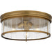 Myhouse Lighting Quoizel - QFL6743WS - Three Light Flush Mount - Quoizel Flush Mount - Weathered Brass