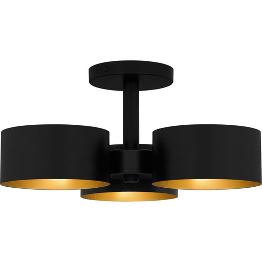 Myhouse Lighting Quoizel - QSF6745MBK - Three Light Semi Flush Mount - Quoizel Semi-Flush Mount - Matte Black