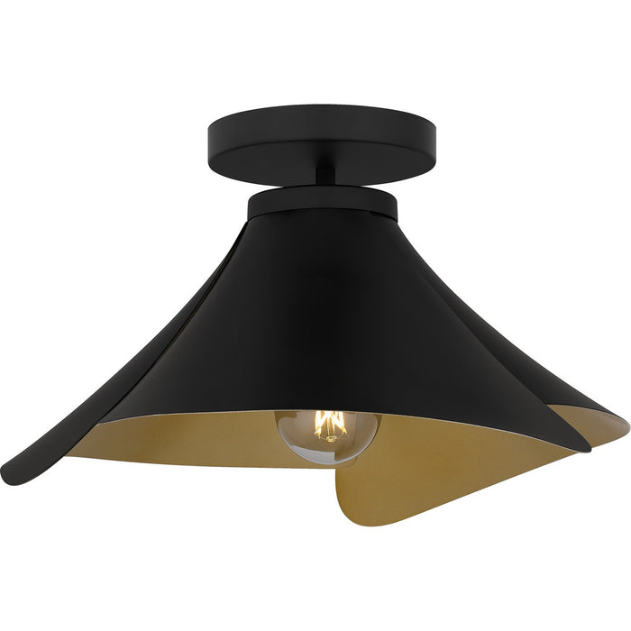 Myhouse Lighting Quoizel - QSF6747MBK - One Light Semi Flush Mount - Quoizel Semi-Flush Mount - Matte Black