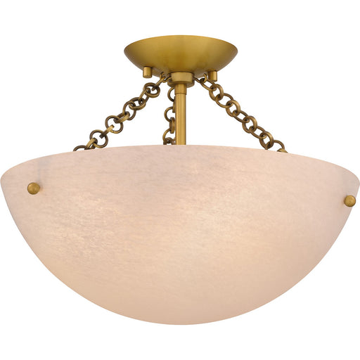 Myhouse Lighting Quoizel - QSF6751BRG - Three Light Semi Flush Mount - Quoizel Semi-Flush Mount - Brushed Gold