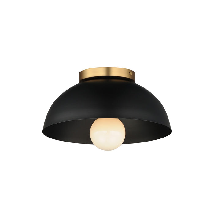 Myhouse Lighting Maxim - 10020BKNAB - One Light Flush Mount - Thelonious - Black / Natural Aged Brass