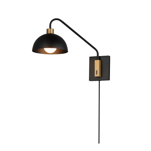 Myhouse Lighting Maxim - 10021BKNAB - One Light Wall Sconce - Thelonious - Black / Natural Aged Brass