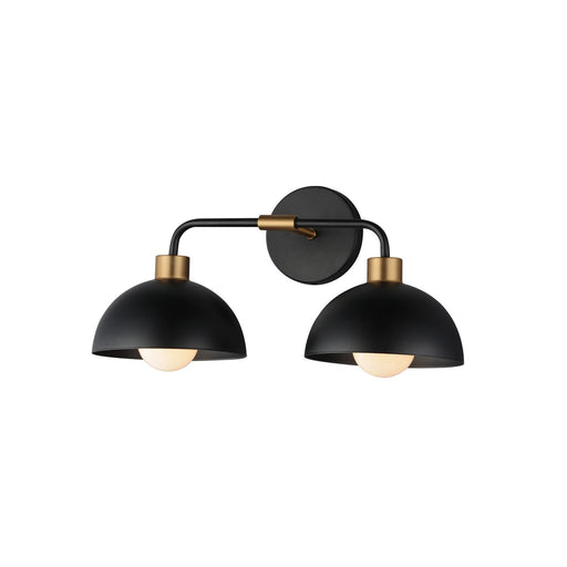 Myhouse Lighting Maxim - 10022BKNAB - Two Light Wall Sconce - Thelonious - Black / Natural Aged Brass