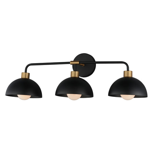 Myhouse Lighting Maxim - 10023BKNAB - Three Light Bath Vanity - Thelonious - Black / Natural Aged Brass