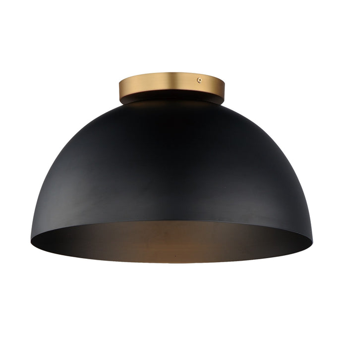 Myhouse Lighting Maxim - 10029BKNAB - One Light Flush Mount - Thelonious - Black / Natural Aged Brass