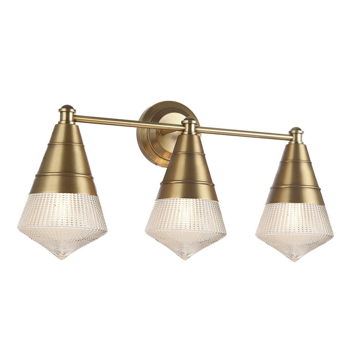 Myhouse Lighting Maxim - 10393PRNAB - Three Light Bath Vanity - Hargreaves - Natural Aged Brass