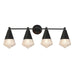 Myhouse Lighting Maxim - 10394PRBK - Four Light Bath Vanity - Hargreaves - Black