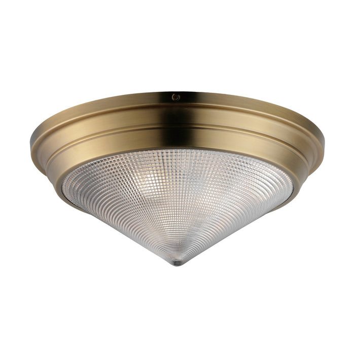 Myhouse Lighting Maxim - 10399PRNAB - Three Light Flush Mount - Hargreaves - Natural Aged Brass