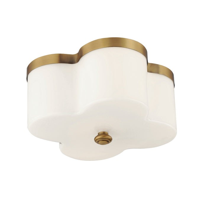 Myhouse Lighting Maxim - 12240WTNAB - Two Light Flush Mount - Clover - Natural Aged Brass