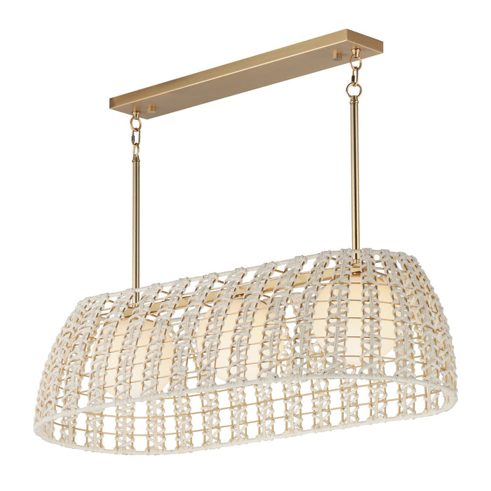 Myhouse Lighting Maxim - 22483SWGLD - Three Light Linear Pendant - Macrame - Gold