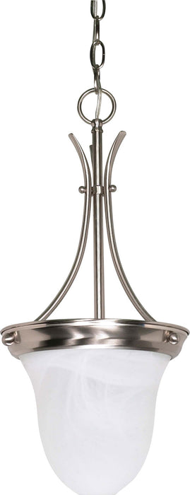 Myhouse Lighting Nuvo Lighting - 60-394 - One Light Pendant - Alabaster Glass Bell - Brushed Nickel