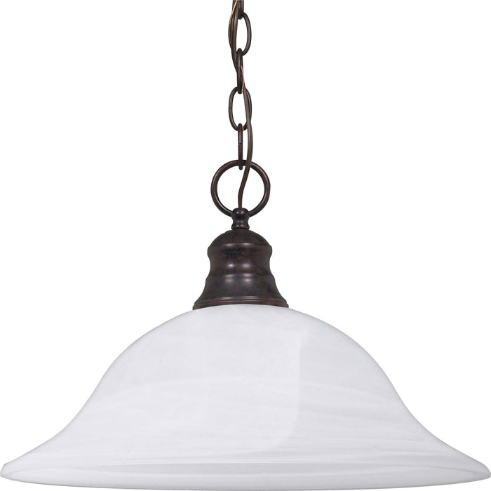 Myhouse Lighting Nuvo Lighting - 60-391 - One Light Pendant - Alabaster Glass Hanging Dome - Old Bronze