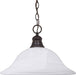 Myhouse Lighting Nuvo Lighting - 60-391 - One Light Pendant - Alabaster Glass Hanging Dome - Old Bronze