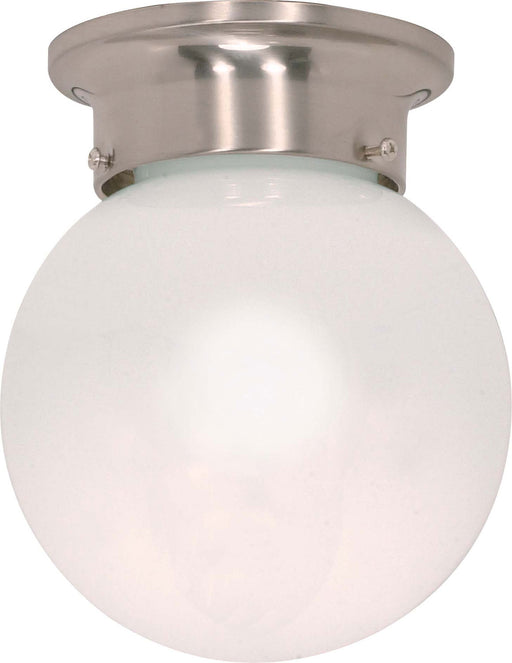 Myhouse Lighting Nuvo Lighting - 60-245 - One Light Flush Mount - 6 White Ball - Brushed Nickel