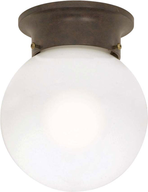 Myhouse Lighting Nuvo Lighting - 60-247 - One Light Flush Mount - 6 White Ball - Old Bronze