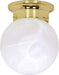 Myhouse Lighting Nuvo Lighting - 60-255 - One Light Flush Mount - 6 Alabaster Ball - Polished Brass