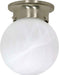 Myhouse Lighting Nuvo Lighting - 60-257 - One Light Flush Mount - 6 Alabaster Ball - Brushed Nickel