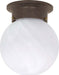 Myhouse Lighting Nuvo Lighting - 60-259 - One Light Flush Mount - 6 Alabaster Ball - Old Bronze