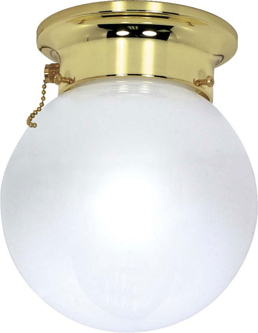 Myhouse Lighting Nuvo Lighting - 60-295 - One Light Flush Mount - 8 White Ball - Polished Brass