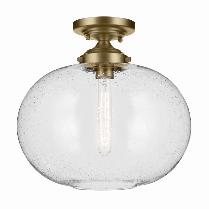 Myhouse Lighting Kichler - 43913NBR - One Light Flush Mount - Avery - Natural Brass