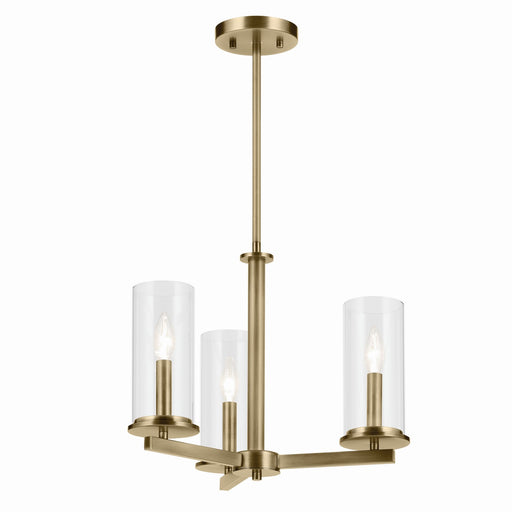 Myhouse Lighting Kichler - 43997NBR - Three Light Convertible Semi Flush - Crosby - Natural Brass