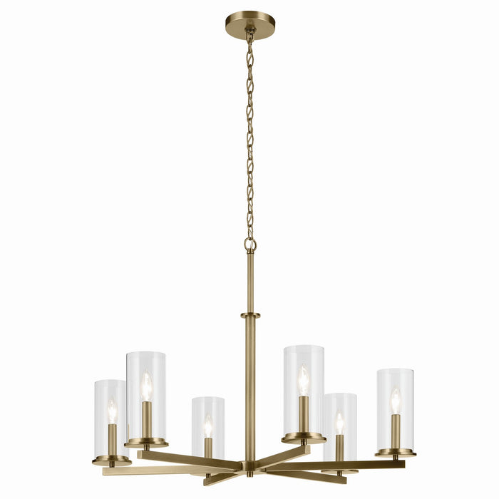 Myhouse Lighting Kichler - 44013NBR - Six Light Chandelier - Crosby - Natural Brass