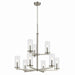 Myhouse Lighting Kichler - 44014NI - Nine Light Chandelier - Crosby - Brushed Nickel