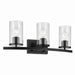 Myhouse Lighting Kichler - 45497BKCLR - Three Light Vanity - Crosby - Black