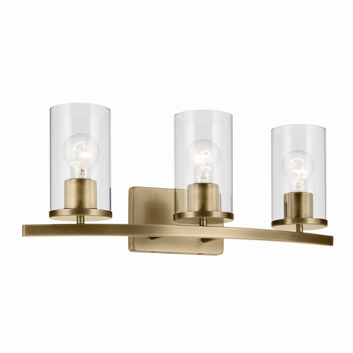 Myhouse Lighting Kichler - 45497NBRCLR - Three Light Vanity - Crosby - Natural Brass