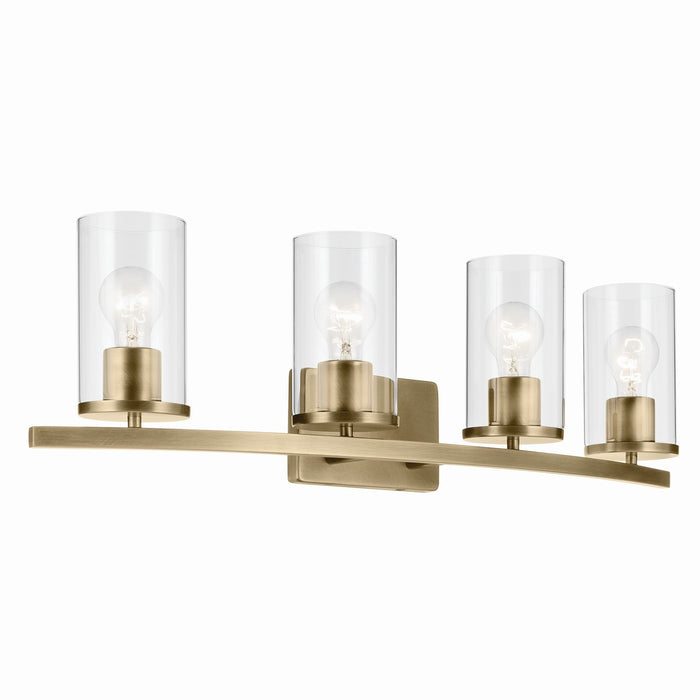 Myhouse Lighting Kichler - 45498NBRCLR - Four Light Vanity - Crosby - Natural Brass