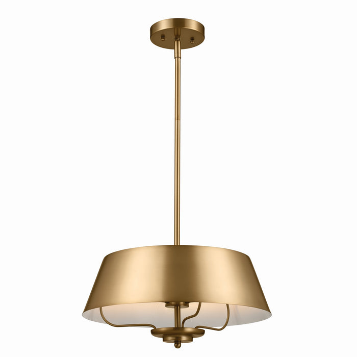 Myhouse Lighting Kichler - 52542BNB - Three Light Pendant/Semi Flush Mount - Luella - Brushed Natural Brass