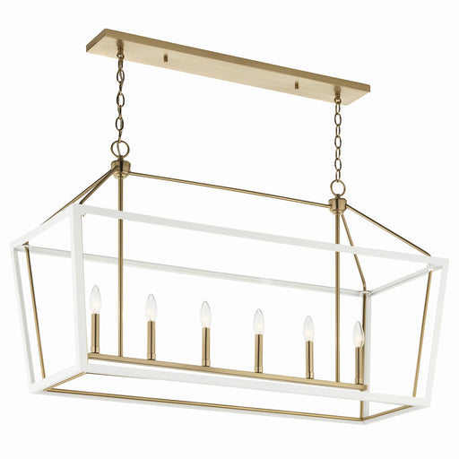 Myhouse Lighting Kichler - 52622CPZWH - Six Light Linear Chandelier - Delvin - Champagne Bronze