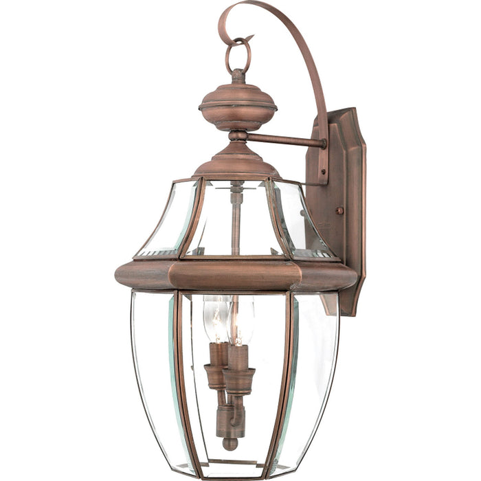 Myhouse Lighting Quoizel - NY8317AC - Two Light Outdoor Wall Lantern - Newbury - Aged Copper