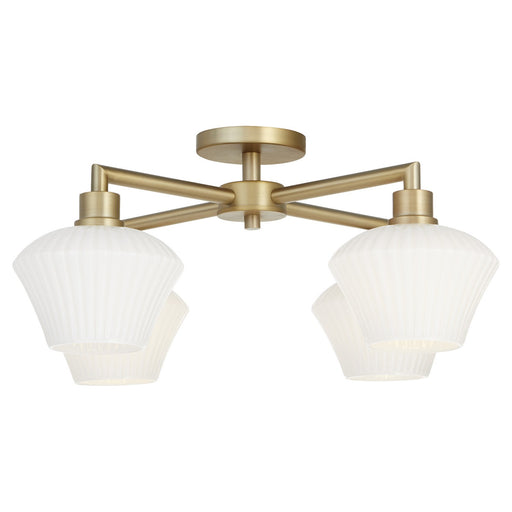 Myhouse Lighting Quorum - 3221-26-80 - Four Light Flush Mount - Cassini - Aged Brass