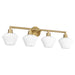 Myhouse Lighting Quorum - 5221-4-80 - Four Light Vanity - Cassini - Aged Brass