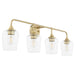 Myhouse Lighting Quorum - 5313-4-80 - Four Light Vanity - Raymond - Aged Brass