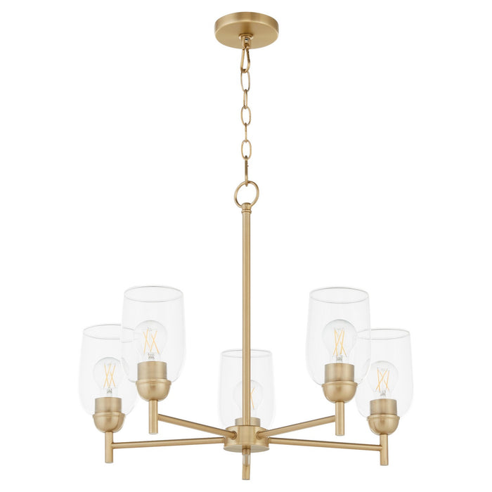 Myhouse Lighting Quorum - 6112-5-80 - Five Light Chandelier - Wallinger - Aged Brass