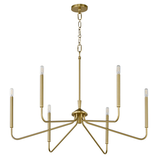 Myhouse Lighting Quorum - 6238-6-80 - Six Light Chandelier - Providence - Aged Brass