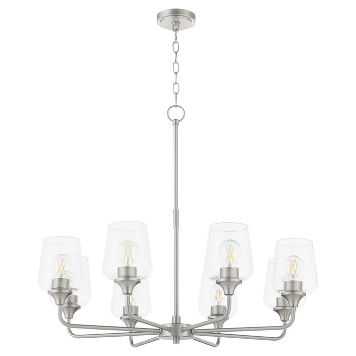 Myhouse Lighting Quorum - 6313-8-65 - Eight Light Chandelier - Raymond - Satin Nickel